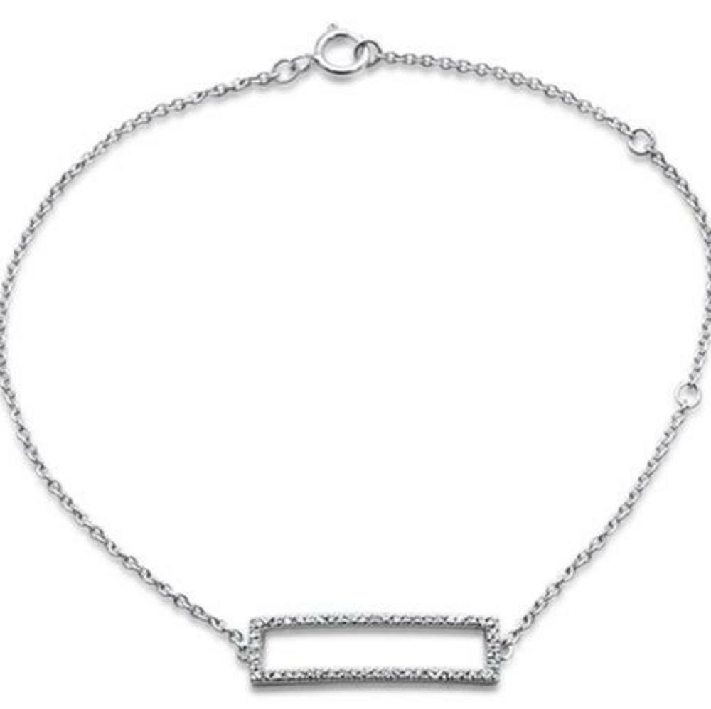.11ct 14kt white gold diamond trendy bar bracelet